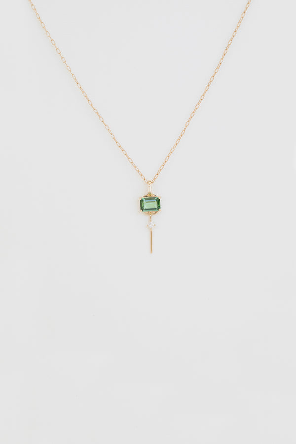 Baguette Tourmaline Dangling Necklace