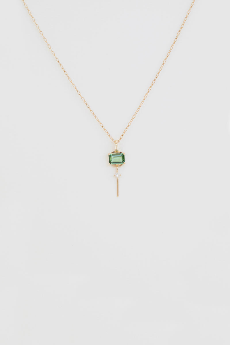 Baguette Tourmaline Dangling Necklace