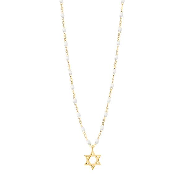 18k yellow gold classic Gigi Star of David necklace in white...