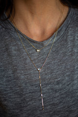 Grey Tourmaline Lariat Necklace