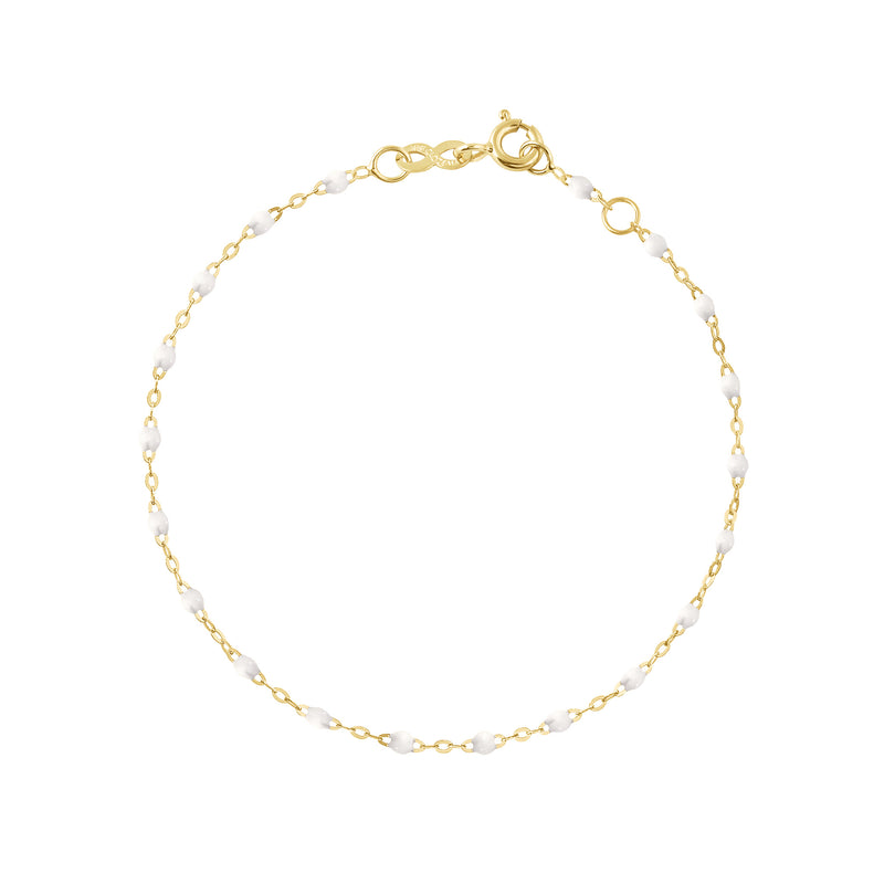 18k yellow gold classic Gigi bracelet in white 7.5"