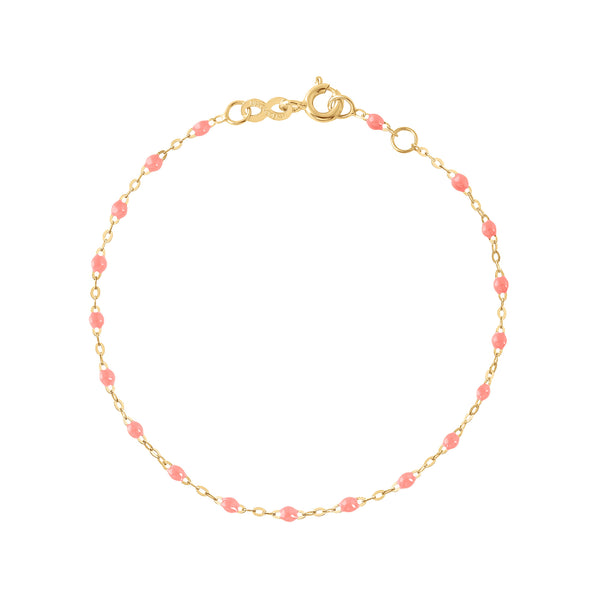 18k yellow gold classic Gigi bracelet in Fuchsia, 7.5"