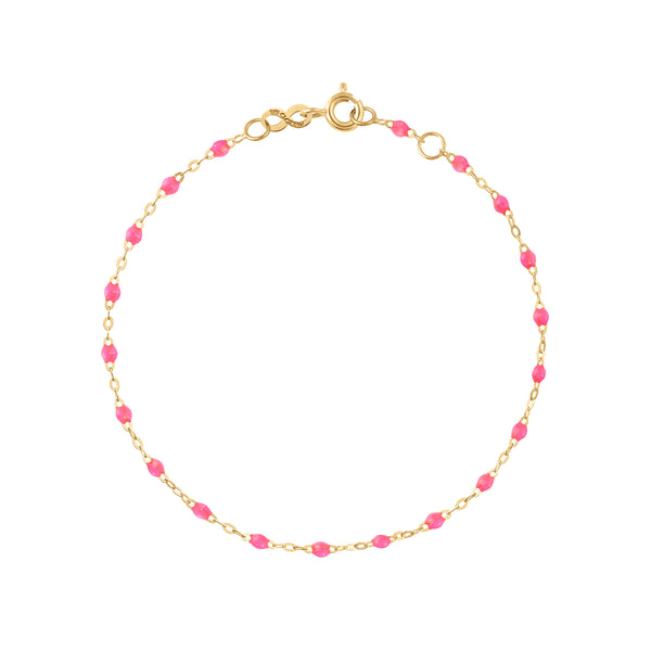 18k yellow gold classic Gigi in pink 7.5"