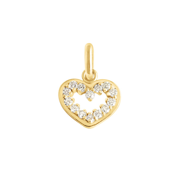 18k yellow gold classic Lumiere heart diamond pendant