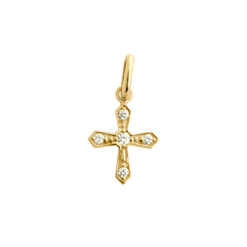 18k yellow gold vintage cross pendant