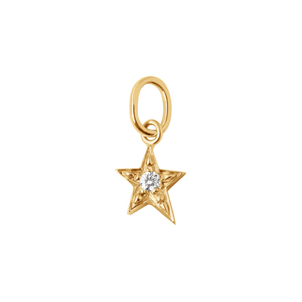 18k yellow gold star diamond pendant