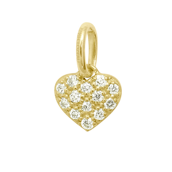 18k yellow gold classic in love diamond heart pendant