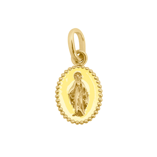 18k yellow gold resin Madone pendant in mimosa