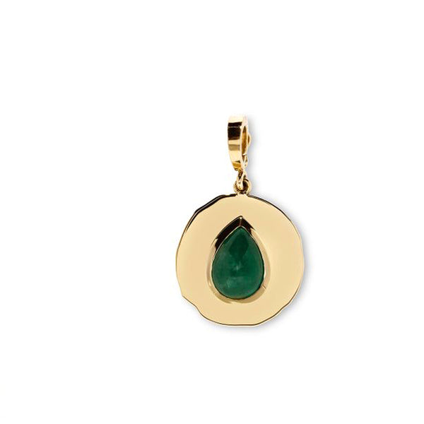Modern Byzantine Small Emerald Coin Charm