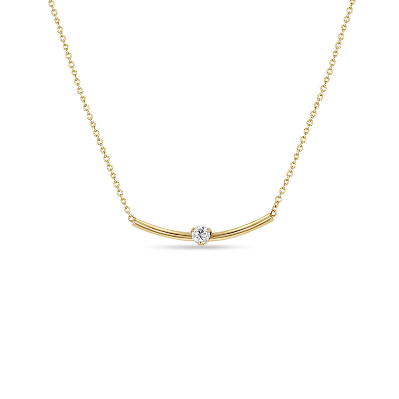 Diamond Curved Bar Necklace