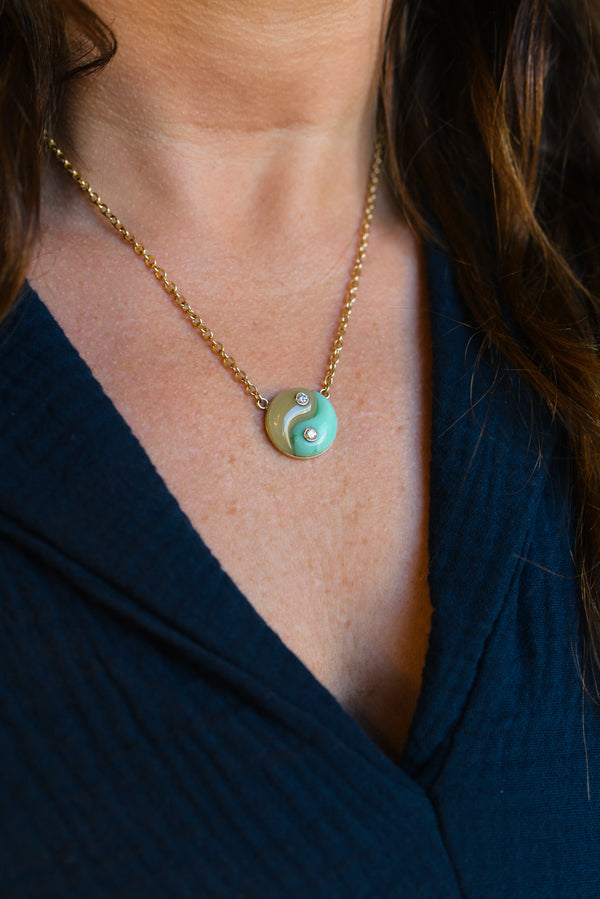 Double the charm, double the balance—this chrysoprase and ye...