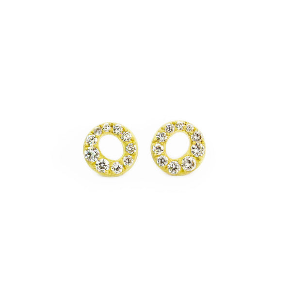 Mini Pave Halo Stud Earrings