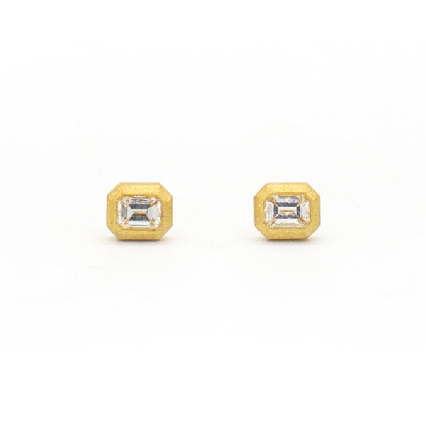 Geo Diamond Stud Earrings