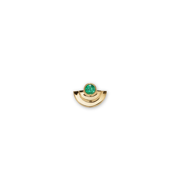 Half Circle Petite Emerald Staircase Studs