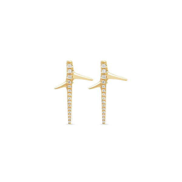 Diamond Thorn Stud Earrings