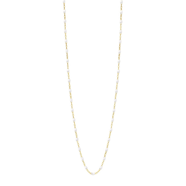 18k yellow gold classic Gigi necklace in white, 19.7"