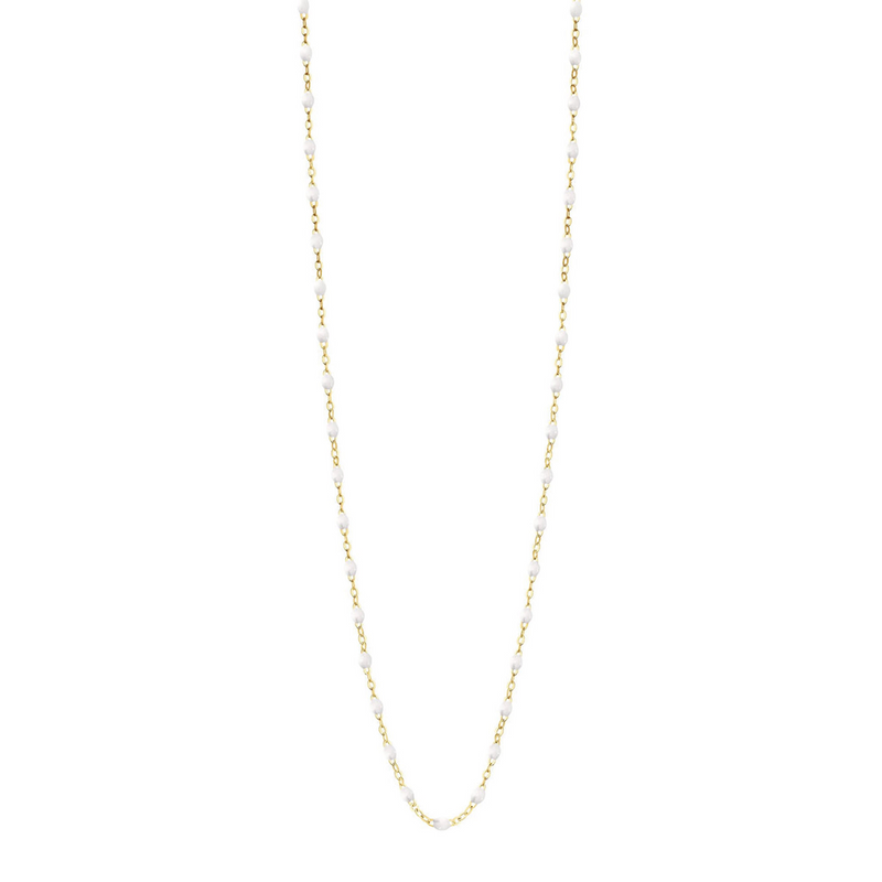 18k yellow gold classic Gigi necklace in white, 19.7"