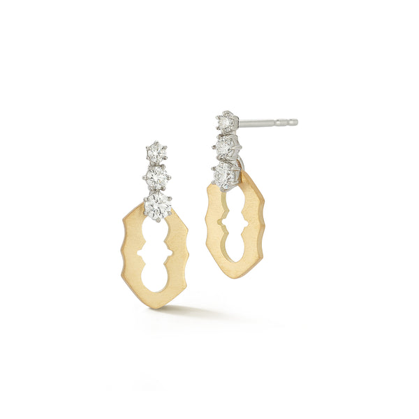 Sophia Two Tone 3-Stone Drops