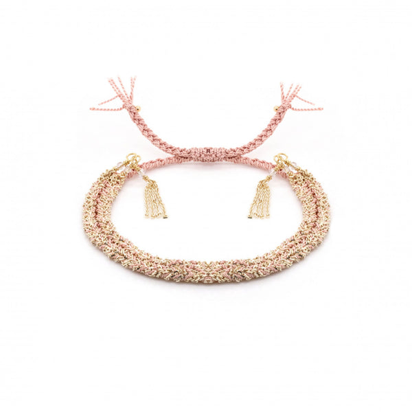 Pink Bolo Fringe Bracelet