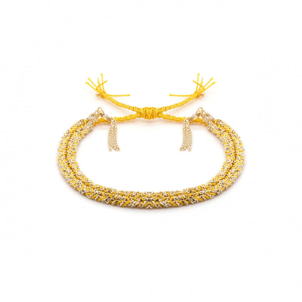 Yellow Bolo Fringe Bracelet