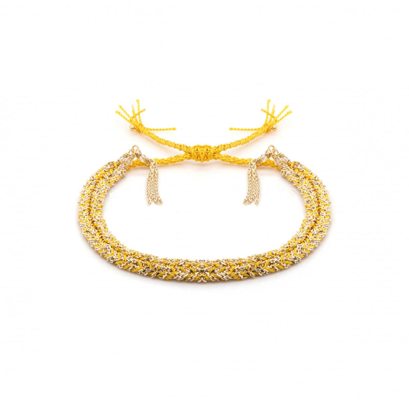 Yellow Bolo Fringe Bracelet