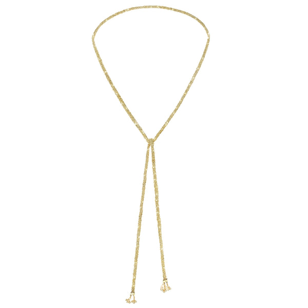 Gold Woven Ribbon Necklace