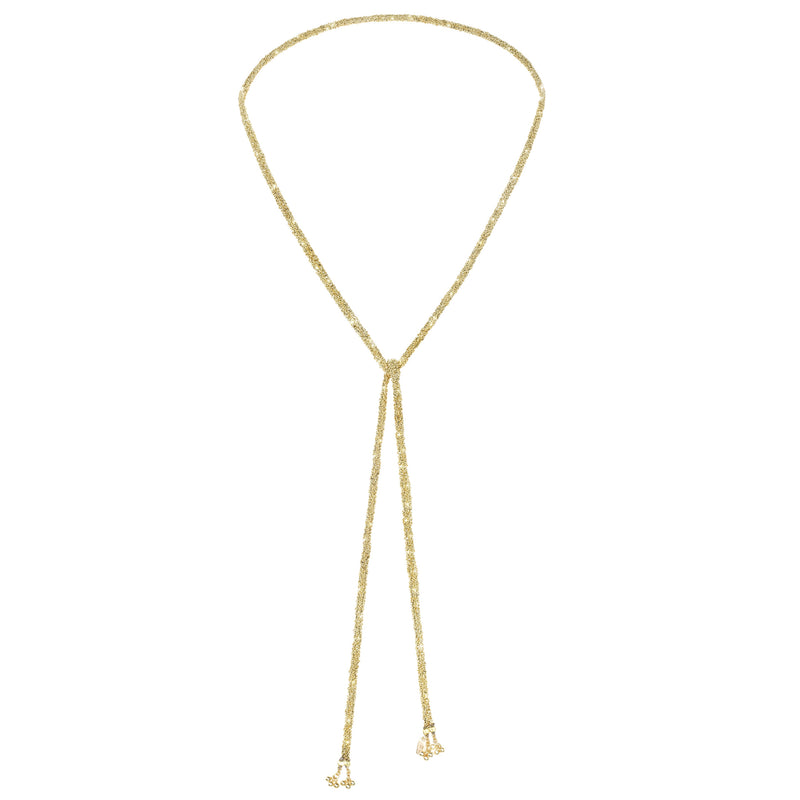 Gold Woven Ribbon Necklace