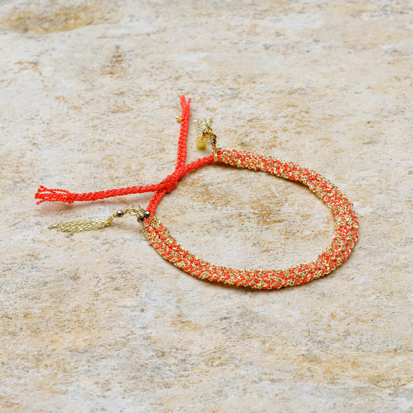 Corail Silk Bolo Fringe Bracelet