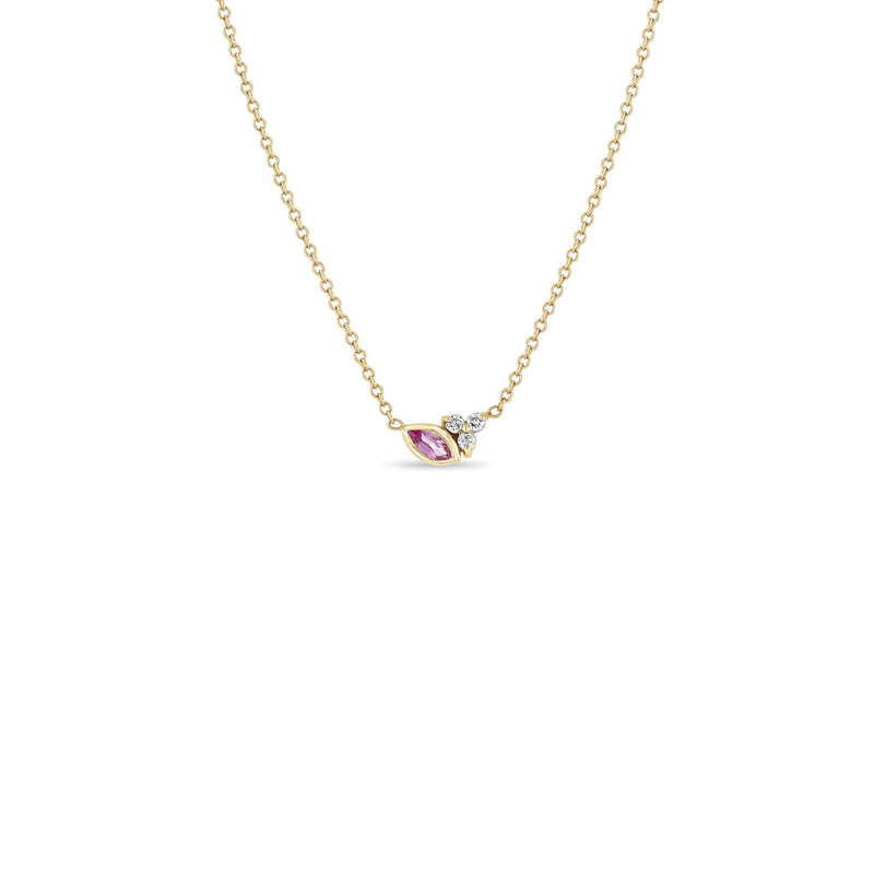 Pink Sapphire and Diamond Necklace