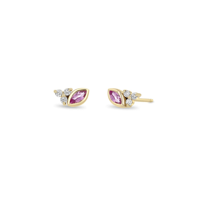 Pink Sapphire and Diamond Earrings