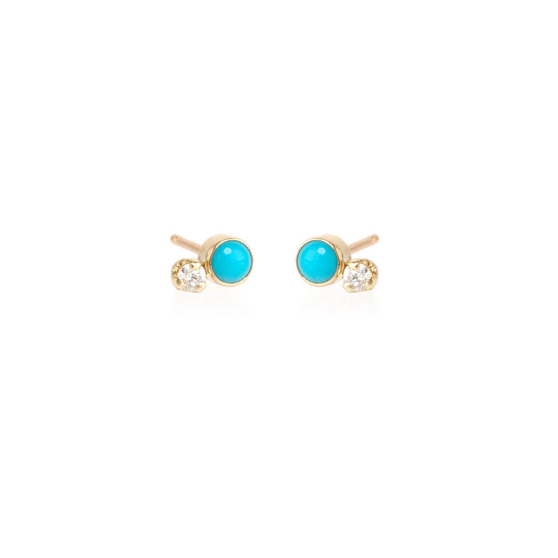 Turquoise and Diamond Earrings