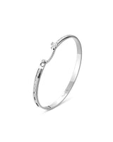 18k white gold, "BF's Wedding" 4mm wide bangle with 1.02ctw ...