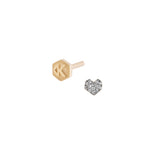 Pave Diamond Heart Piercing