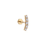 5 Diamond Curved Piercing Earring