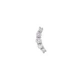 5 Diamond Curved Piercing Earring