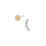 5 Diamond Curved Piercing Earring