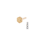 3 Diamond Bar Piercing Earring