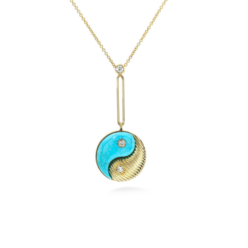 Ying Yang Turquoise Drop Necklace