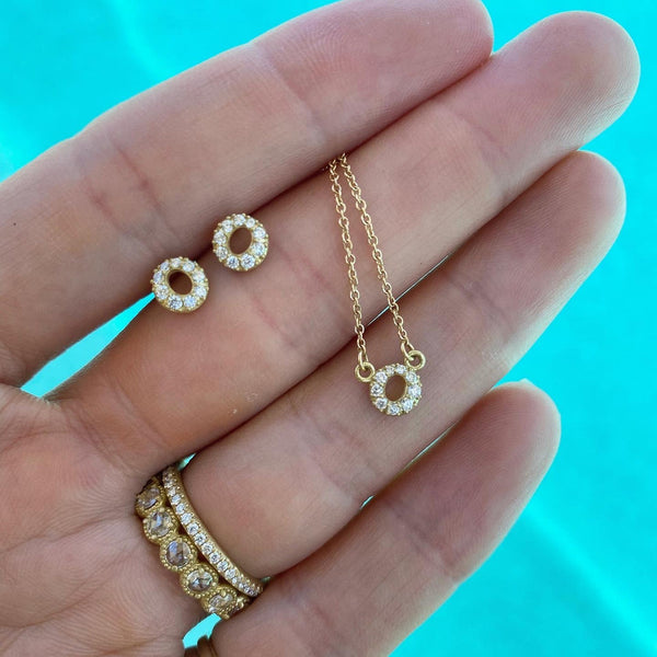 Micro Pave Halo Necklace