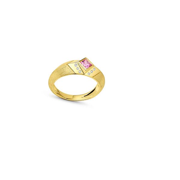 Knife Edge Pink Sapphire Ring