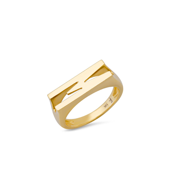 Classic Chunky Initial Ring "M"