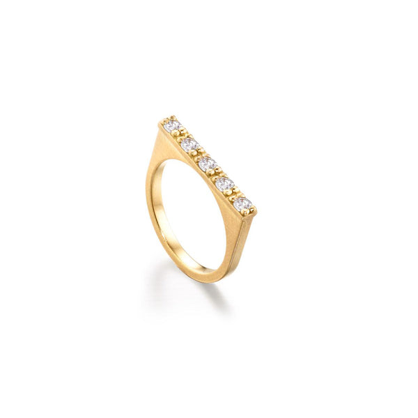 5 Diamond Bar Ring