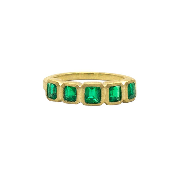 Five Stone Emerald Band