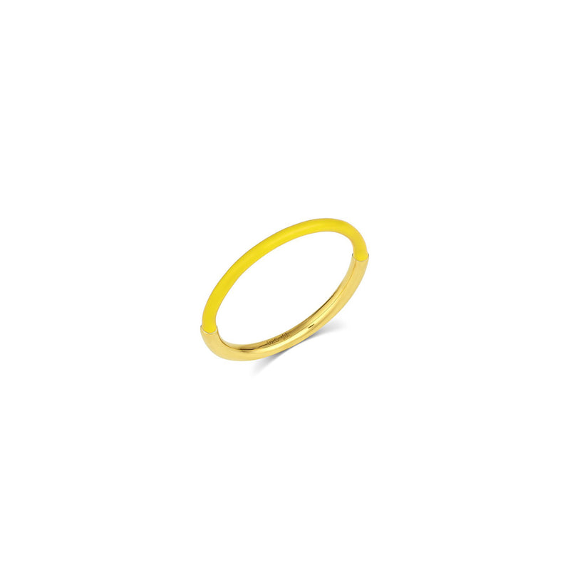 Yellow Half Enamel Ring Size 6