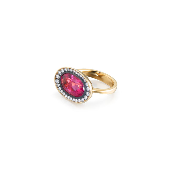 Oval Pink Tourmaline Ring