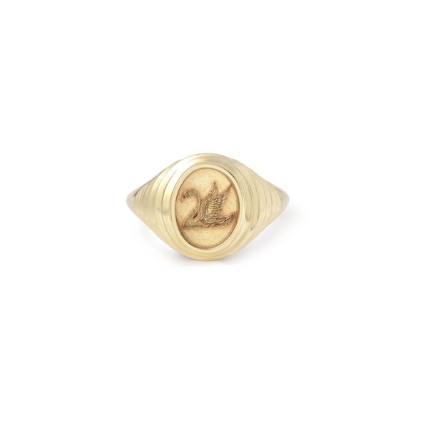 Swan Signet Ring