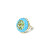 Mint Tourmaline and Turquoise Lollipop Ring