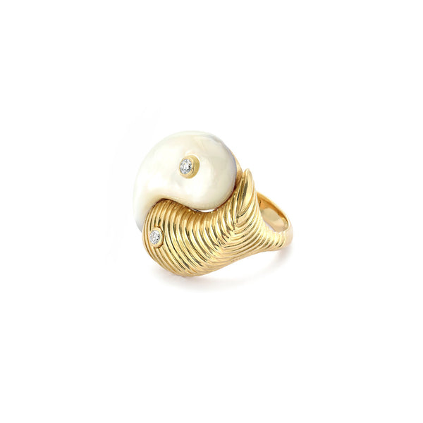 Mother Of Pearl Yin Yang Ring