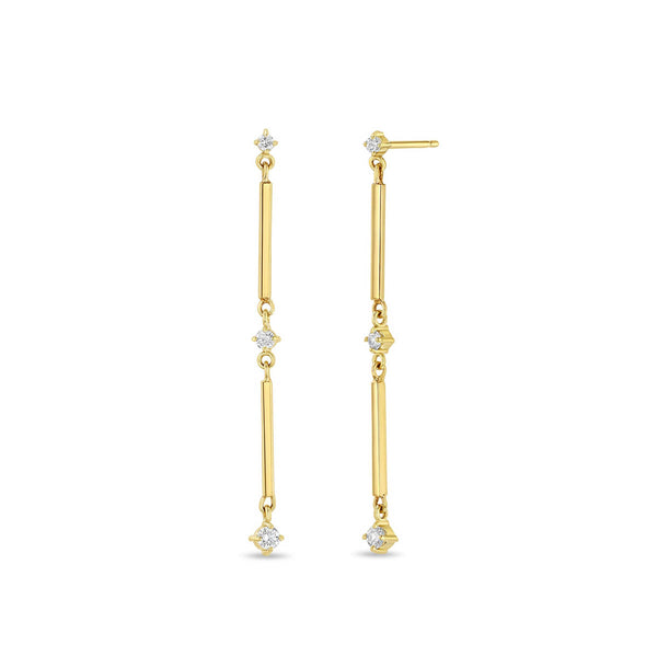 Diamond Bar Link Earrings