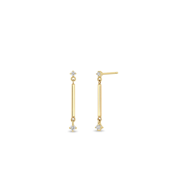 Diamond Bar Linked Earrings